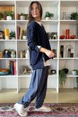The Sunday Morning V Slouch Sweatshirt Navy